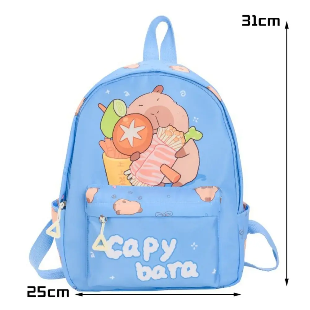 New Nylon Backpack Capybara Lightweight Schoolbag Large Capacity Waterproof Rucksack School Office