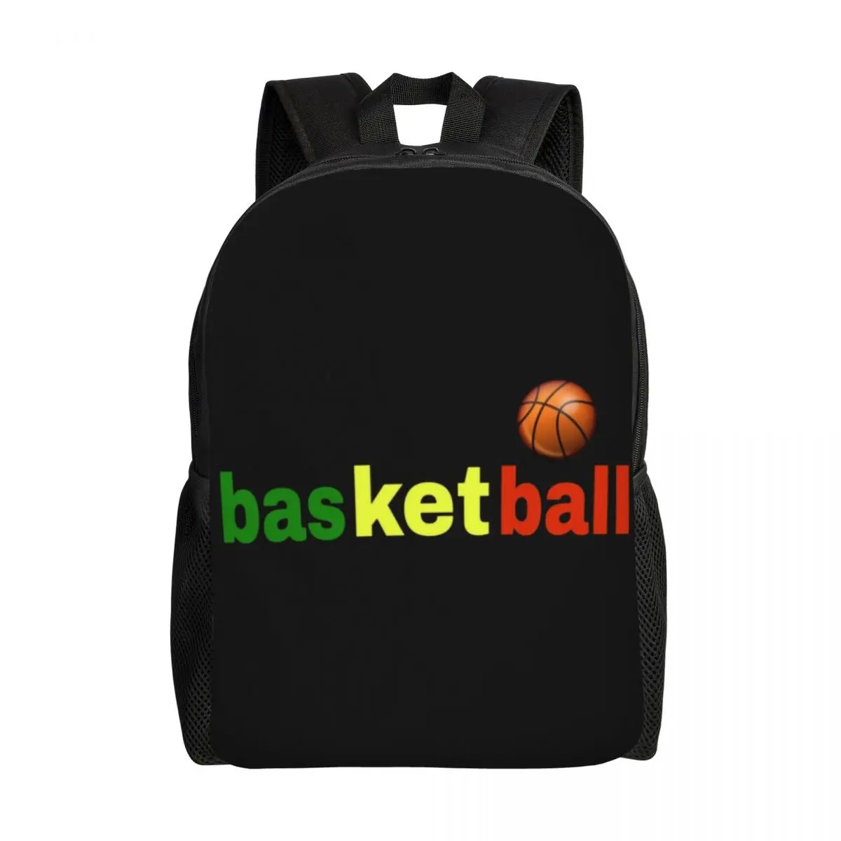 Tas ransel pola basket untuk pria wanita tas sekolah kapasitas besar tas olahraga kampus gambar 3D tas buku remaja laki-laki perempuan