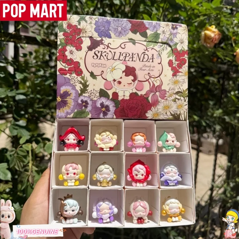 

POPMART POPBEAN Skullpanda Petals In Four Acts Series Blind Box Kawaii Mini Figure Collectible Desktop Ornament Model Toys Gift