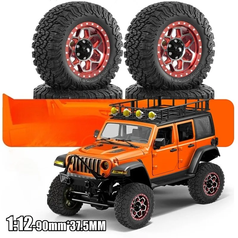 

4Pcs 90mm 1/12 Crawler Tire 12mm Wheel Hex for RC Crawler Car D90 D91 D96 MN98 MN99S MN86 MN86S G500