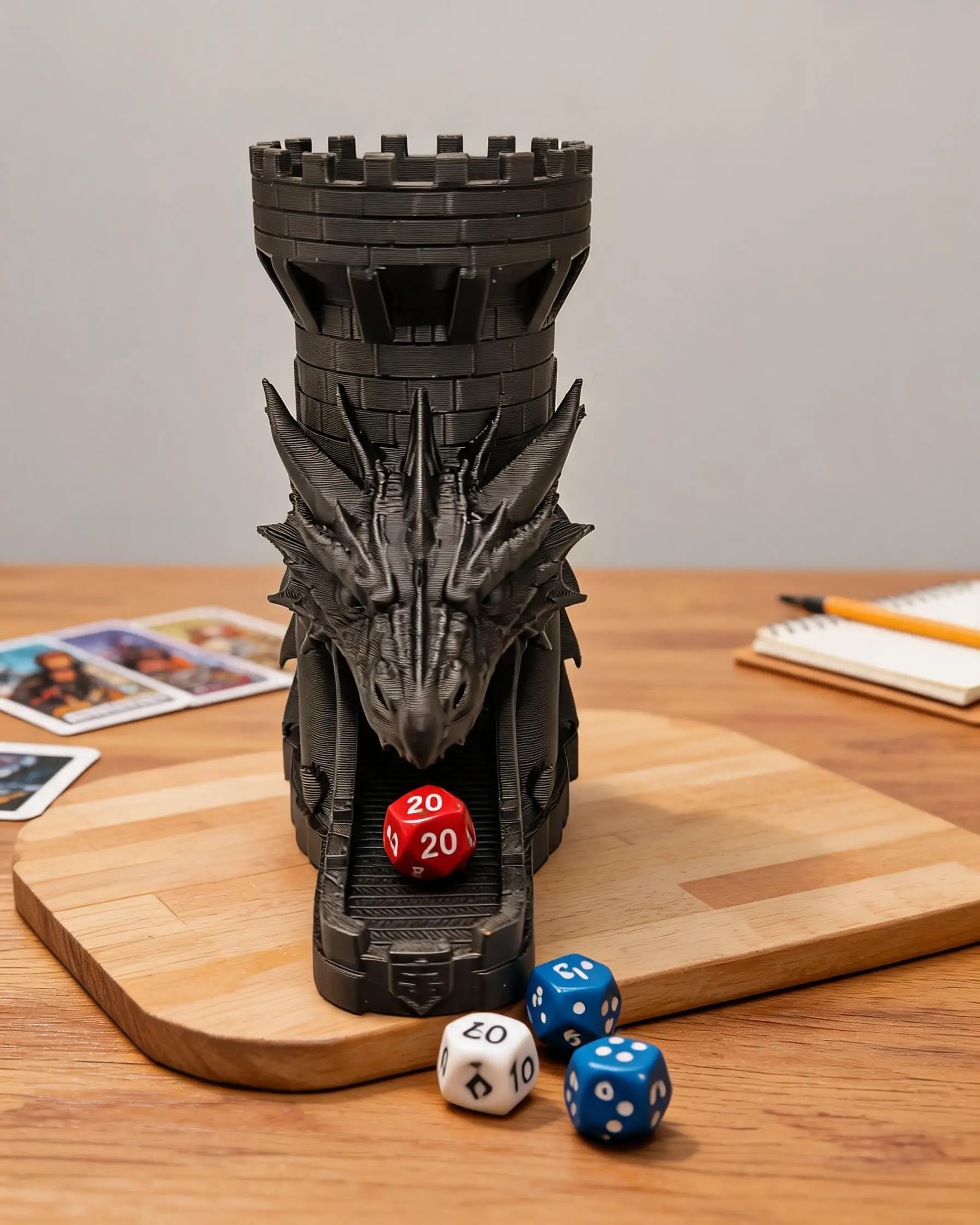 Dragon Castle Dice Tower, 3D Printed Tabletop Dice Dispenser