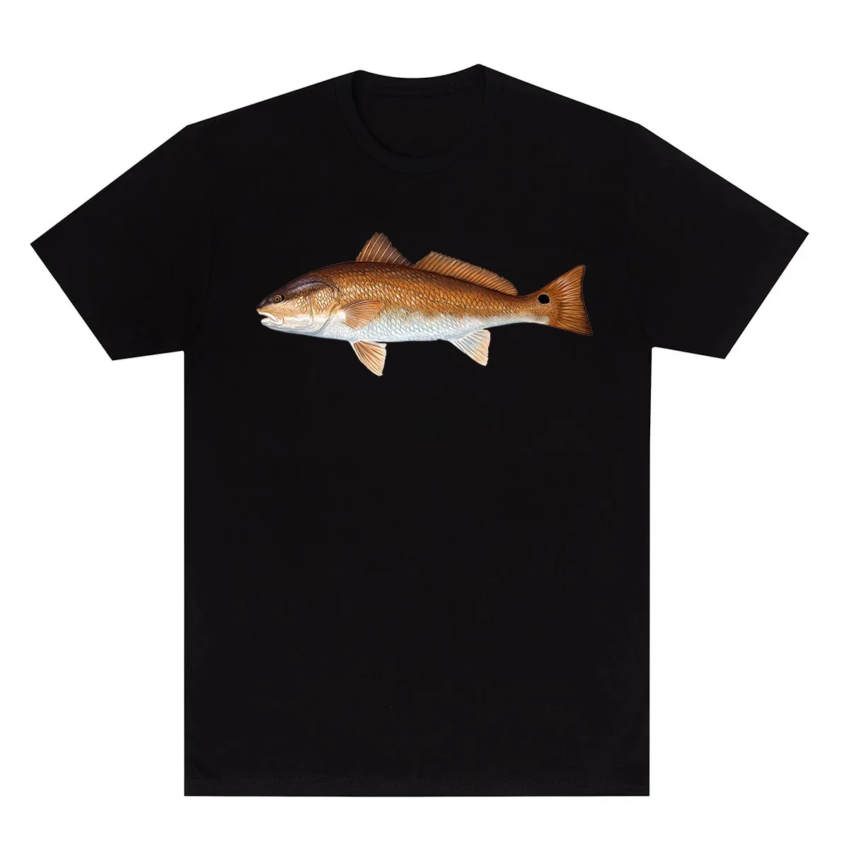 Hot Summer Marine Fish Hand-painted Salmon Sea Fish Fishing Beach Fishing Cotton Printed Loose Short-sleeved T-shirt