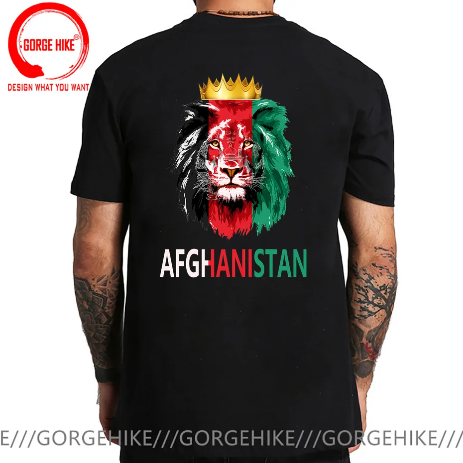 Vintage Letter Printed Afghanistan Flag Lion T Shirt Men Free Afghanistan T-Shirt Retro Streetwear Hip Hop AFG Harajuku Clothing