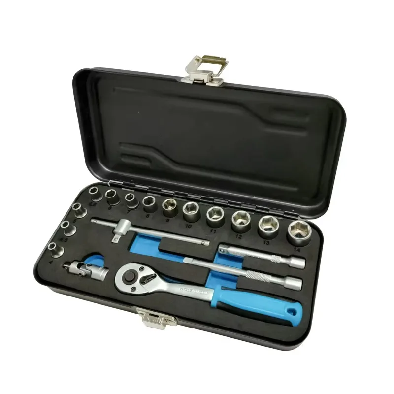 

18pcs 1/4 Inch Drive Hand Ratchet Wrench & Socket OEM Auto Repair Metal Box Set