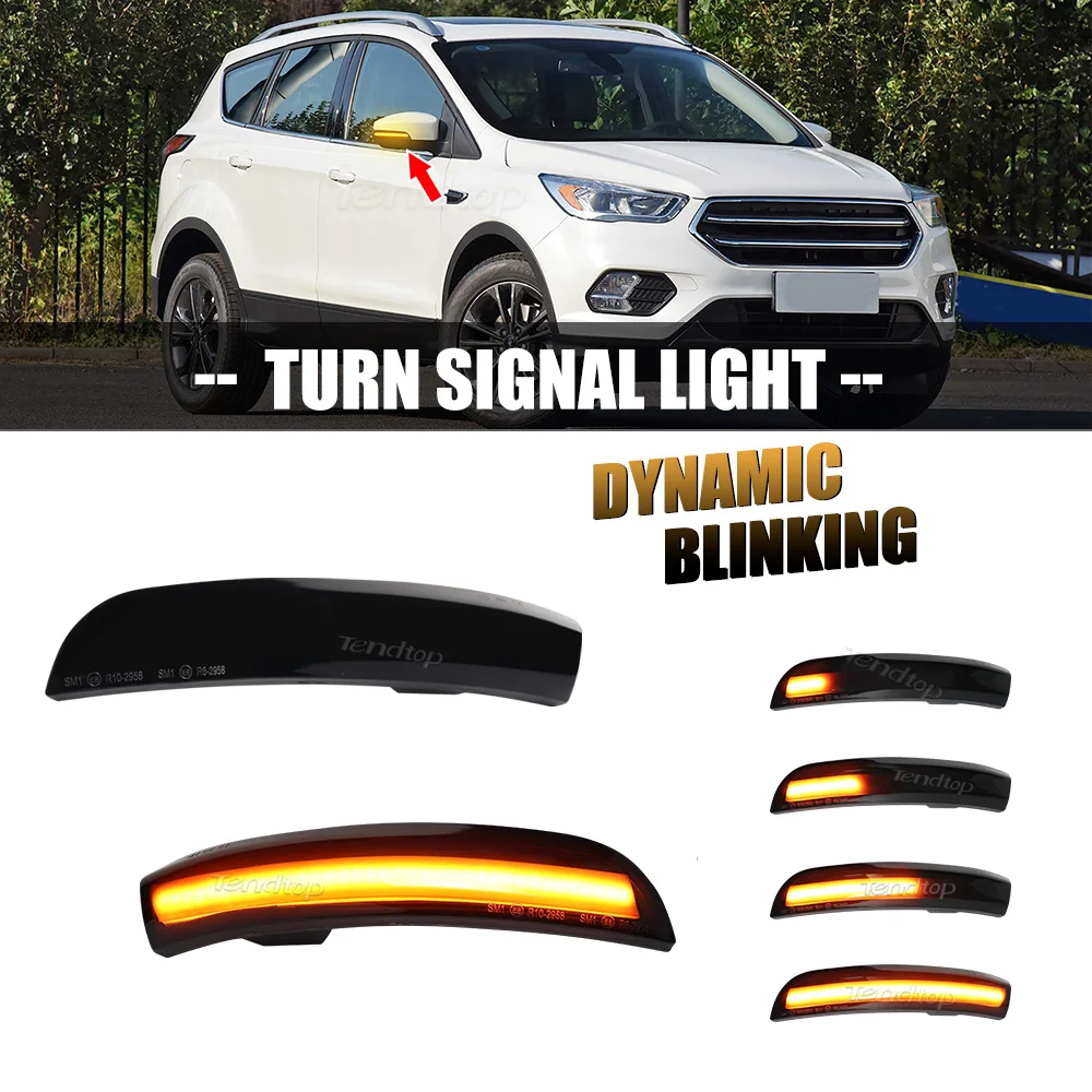 Dynamic Turn Signal Car LED Side Mirror Indicator Blinker Sequential Light For Ford Kuga II Escape 2013-2019 EcoSport 2013-2018