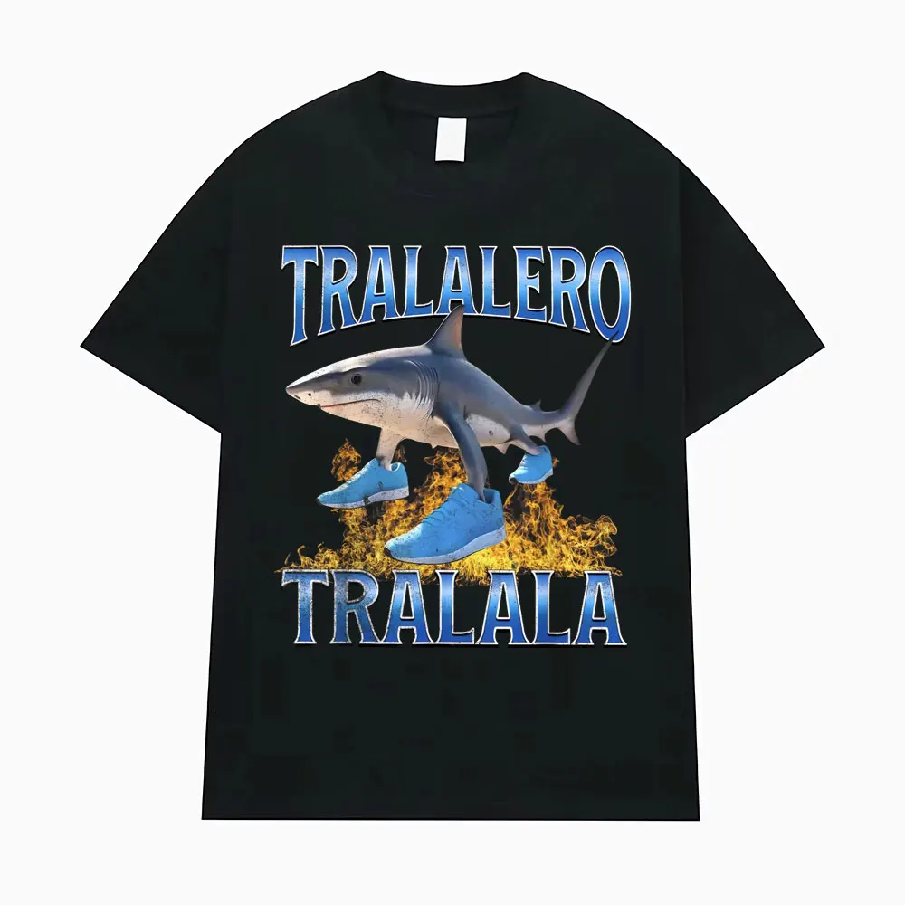 Tralalero Tralala Funny Shark Meme T-shirt Gifts Men Women's Fashion Gothic Vintage T-shirts Male Casual Humor Oversized T Shirt image 5