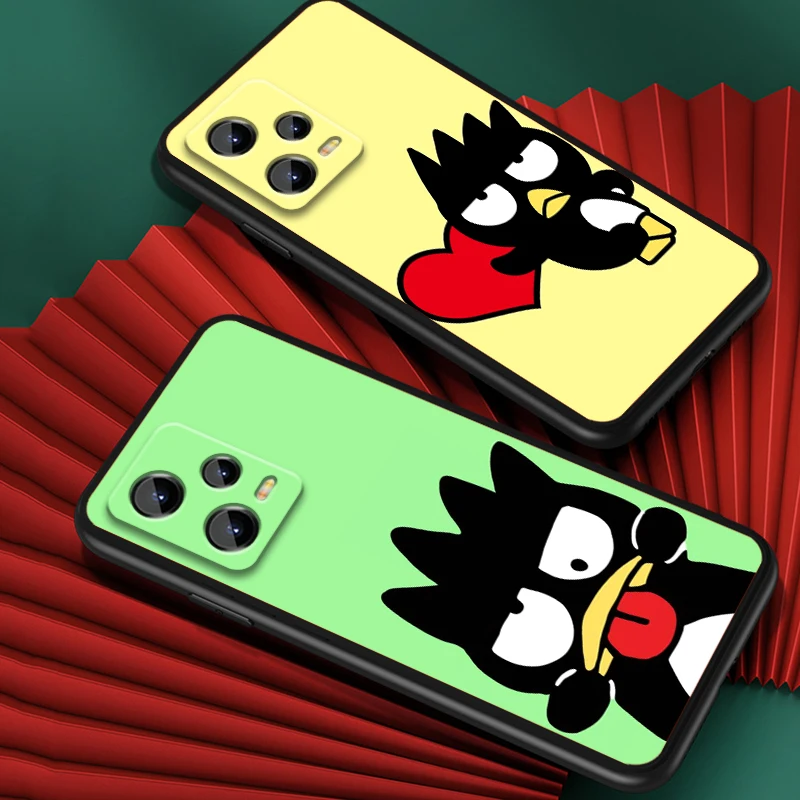 Sanrio Cute BadBadtz-maru For Xiaomi Redmi Note 13 12R 12 12S Turbo 11 11T 11S 10 10S Pro Plus 5G Black TPU Phone Case