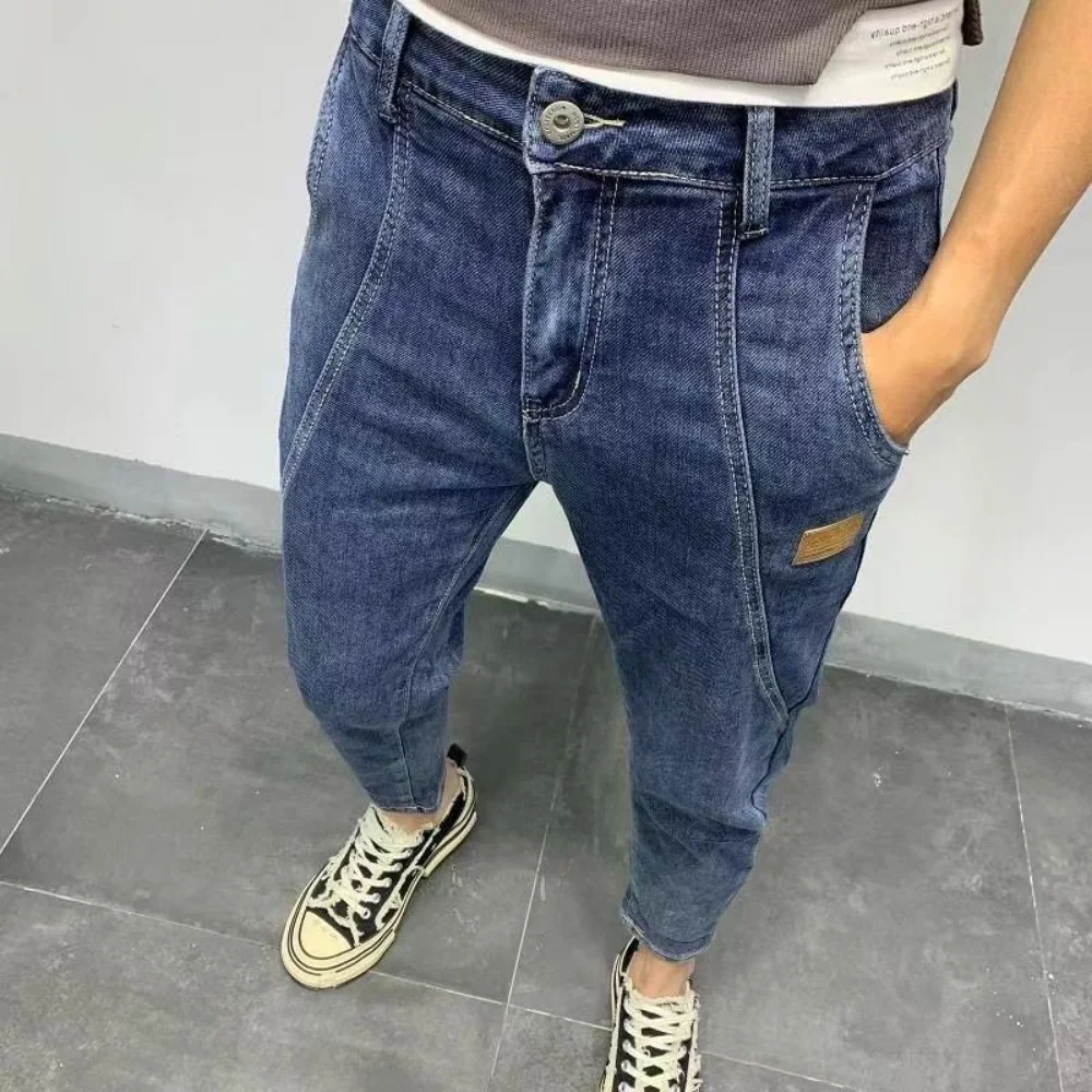 2025 nouveau printemps été hommes jean Vintage couleur unie élastique classique jean hommes mince mode Denim pantalon mâle pantalon homme