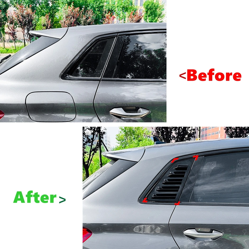 Car Rear Window Shutter Cover Trim Window Louver Side Vent Trim For AUDI A3 S3 8Y hatchback 2021 2022 2023 2024