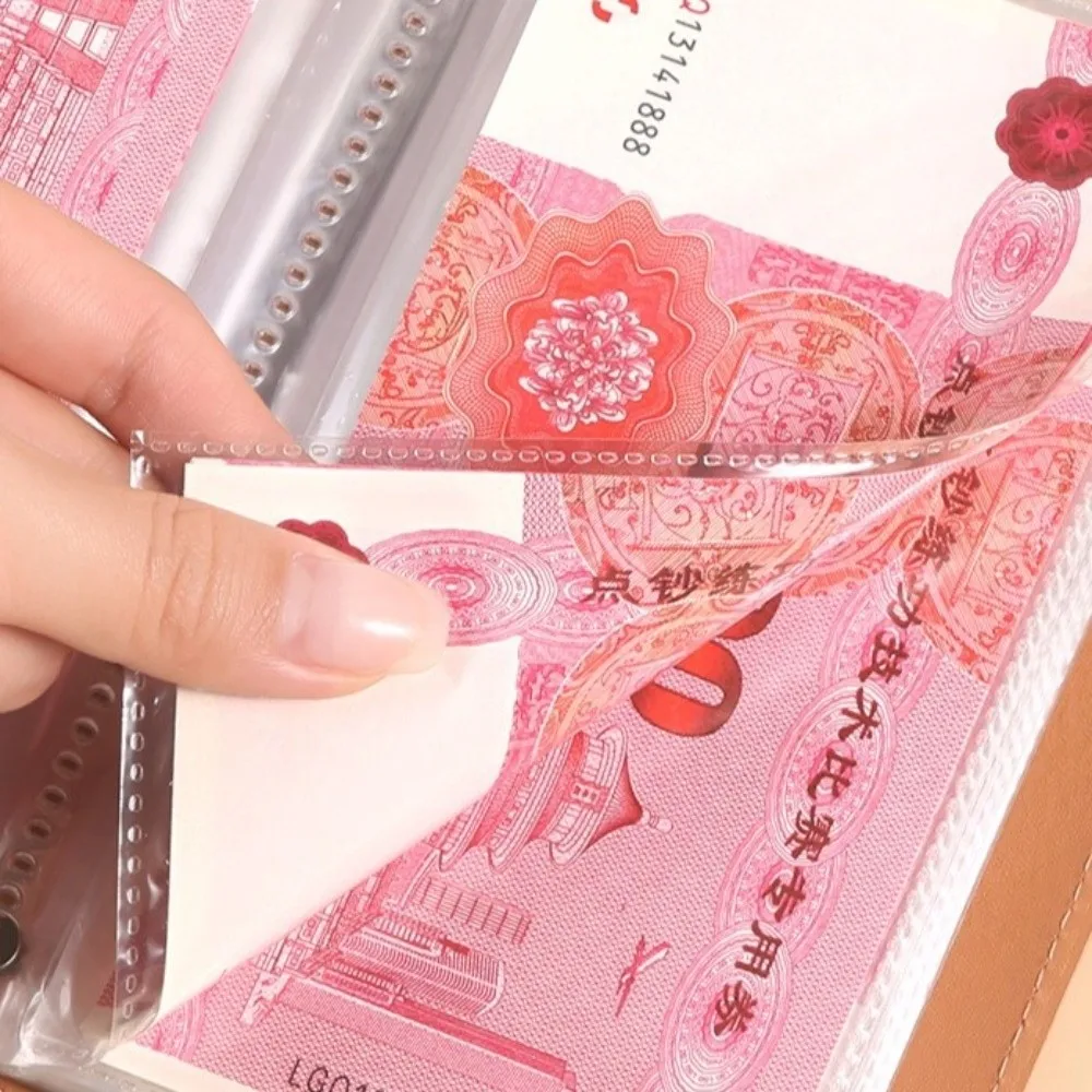 

Budget Plan Binder Cash Organizer Waterproof Large Capacity Fixed Deposit Book PU Cash Management Savings Challenge Binder