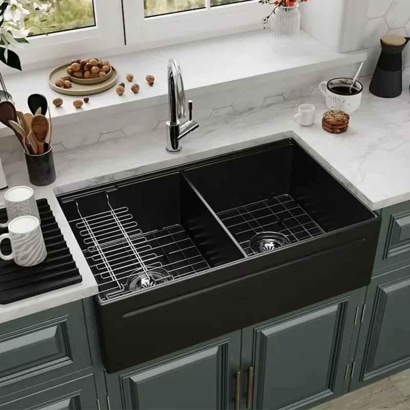 

Large Porcelain 33 Inch Farmhouse Sink for Home Kitchen Sinks