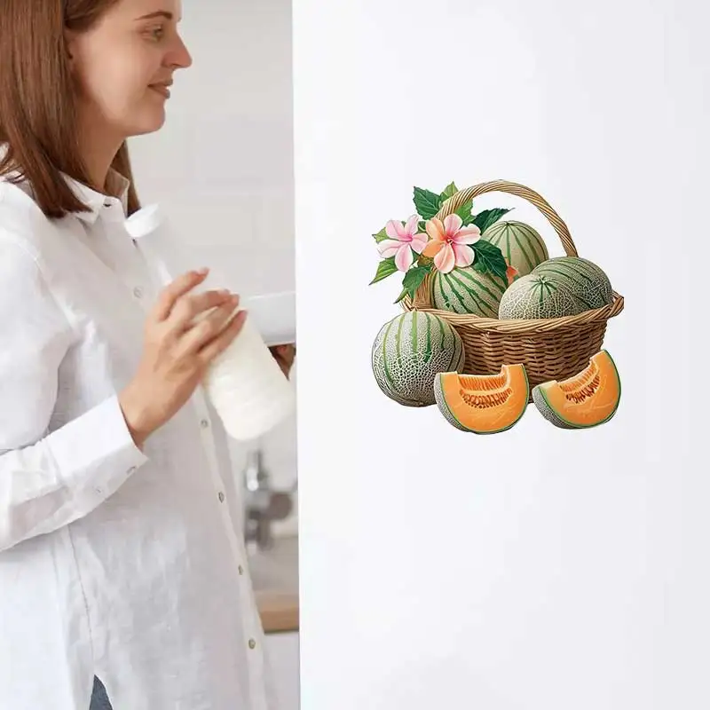 Colorful fruit basket decals self-adhesive home decoration window refrigerator wall decals art wall decoration  CM88