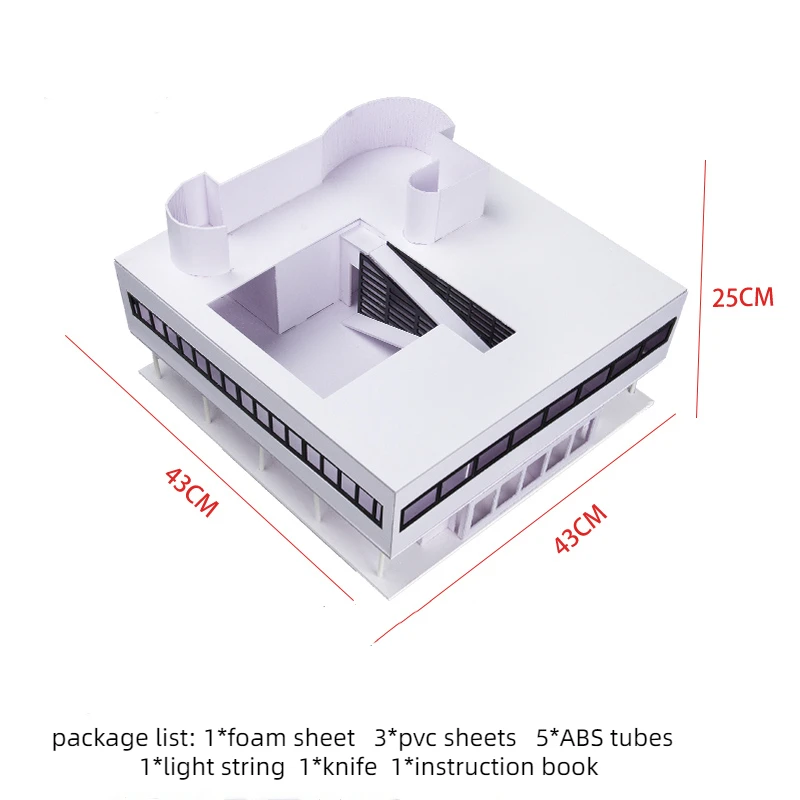 1:50 Miniature Building Prefabricated House 1:100 scale Savoye Villa Architecture Model Material DIY Assembly Model Building kit