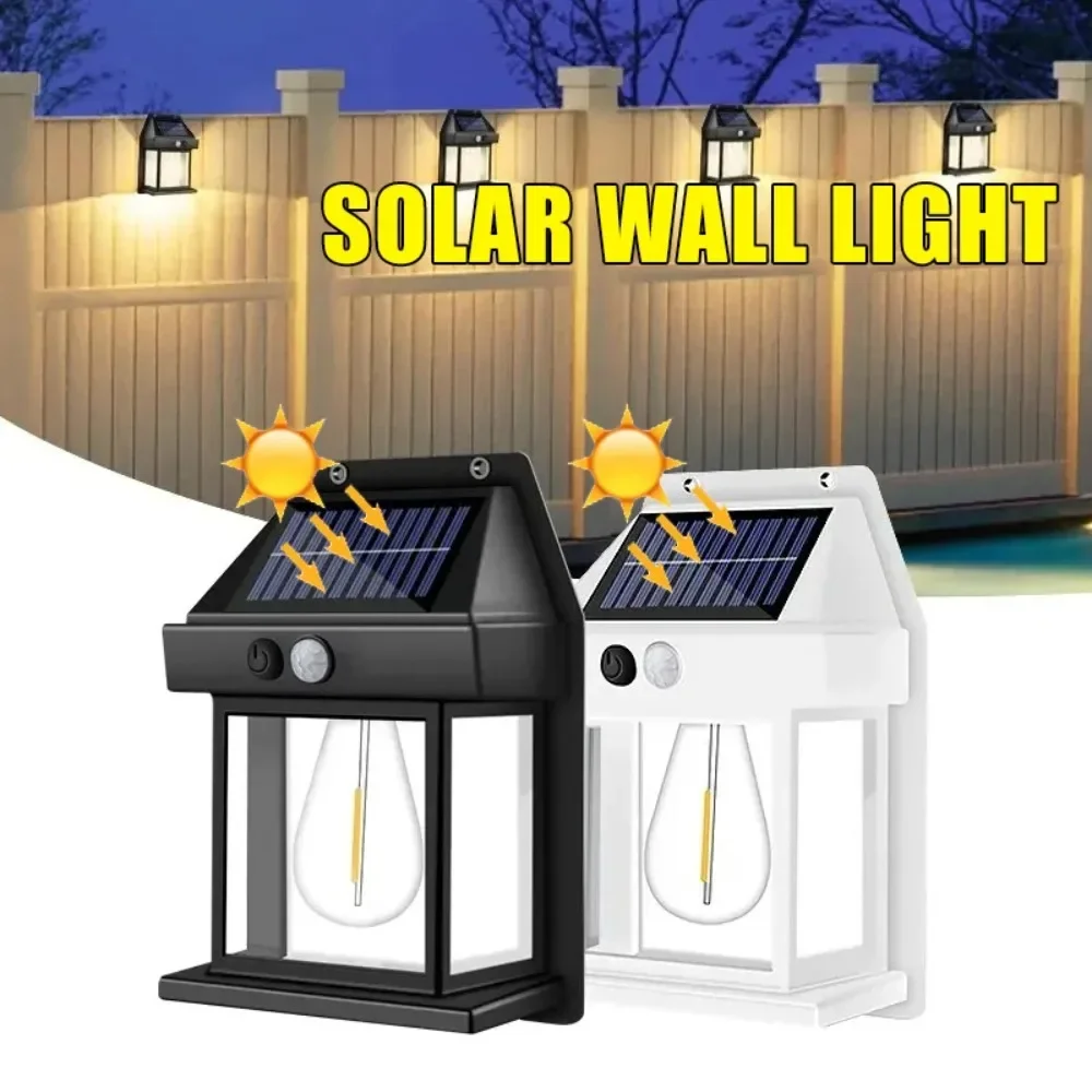 

Outdoor Solar Tungsten Wall Light with Motion Sensor IP65 Waterproof LED Safety Light for Patio Outdoor Deck Porch Barn Garage