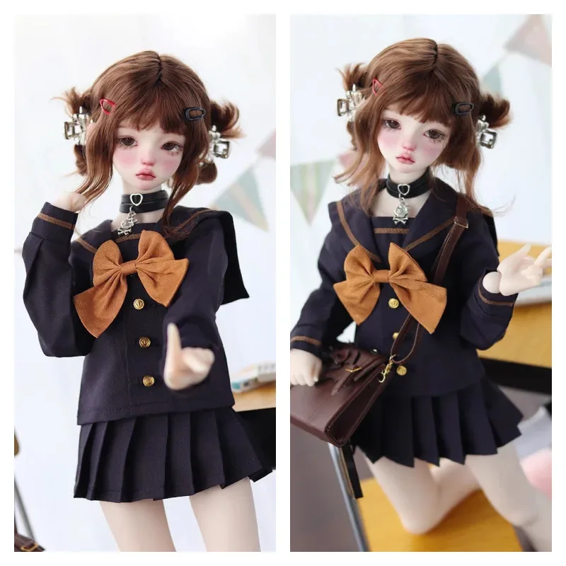 

BJD Doll Clothes For 1/3 1/4 Doll Top Skirt Bow Tie Set Dolls Clothing Accessories (No Dolls)