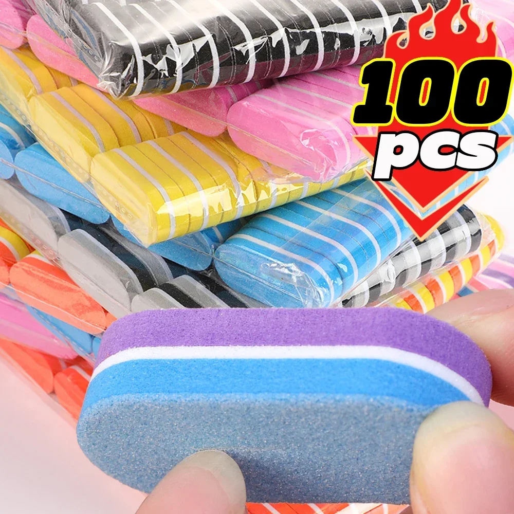 20-100psc Mini Buffing Sanding Files Block Pedicure Care Nail Art Buffer Polish Manicure Pedicure Nail File Tools Nail Charm New