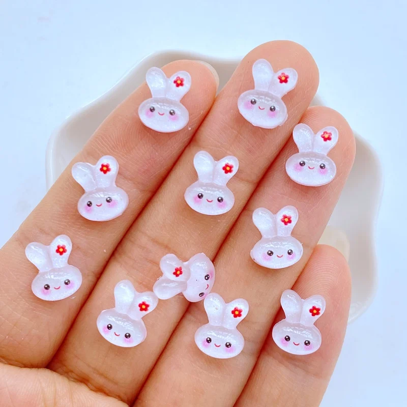 50pcs mixed Cartoon Cute Rabbit Nail Decoration 3D Bow Tie Various Styles And Colors Mixed Fashionable nail Accessories