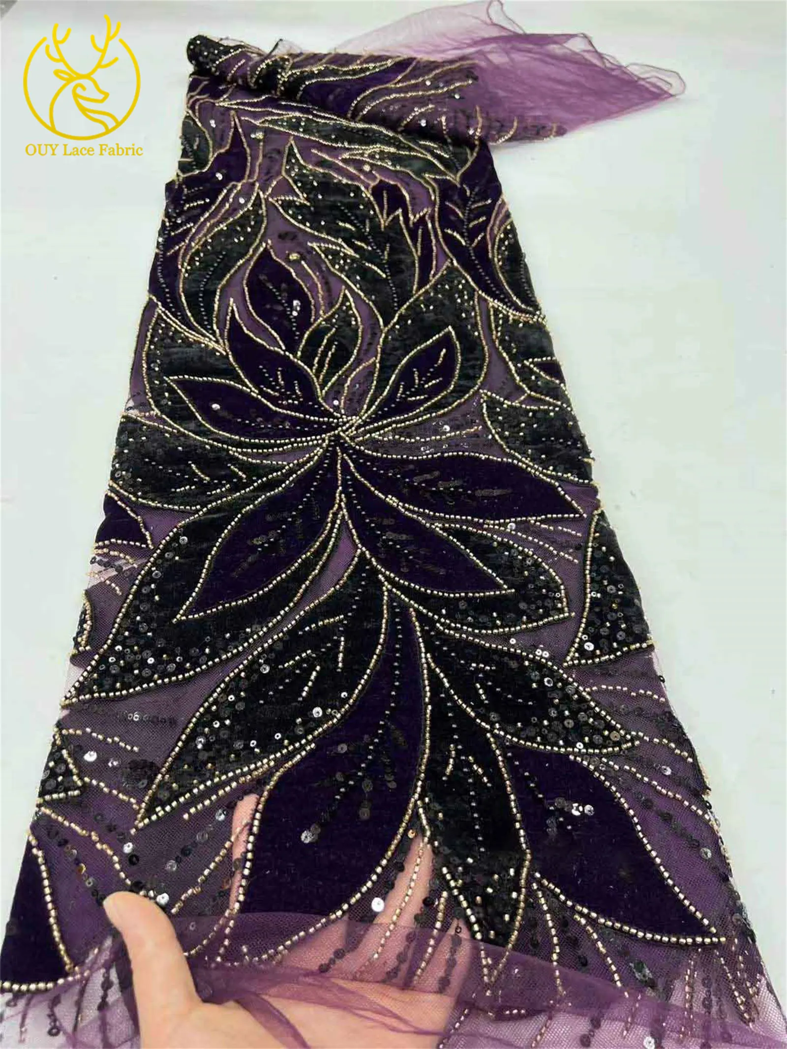 قماش دانتيل مخملي ترتر فرنسي فاخر 2025 جودة عالية نيجيري أفريقي مطرز أقمشة الدانتيل فساتين حفلات الزفاف النسائية