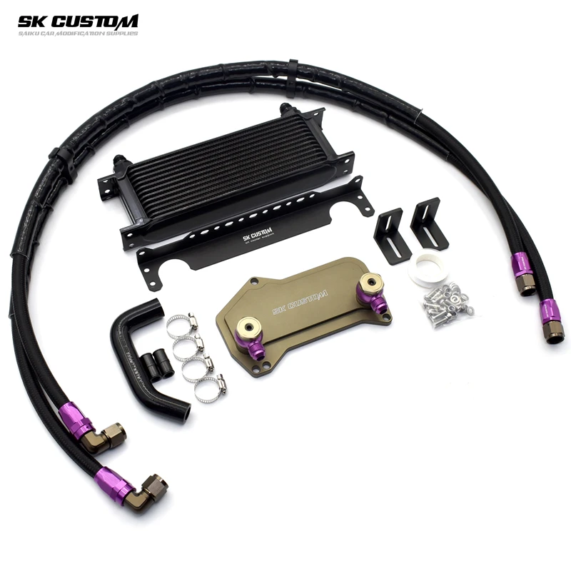 SK CUSTOM Transmission Oil Cooler Kit For Volkswagen Audi Golf DSG 7 Speed Gearbox Oil Cooling Kit DQ381 DQ500 Gearbox Radiator