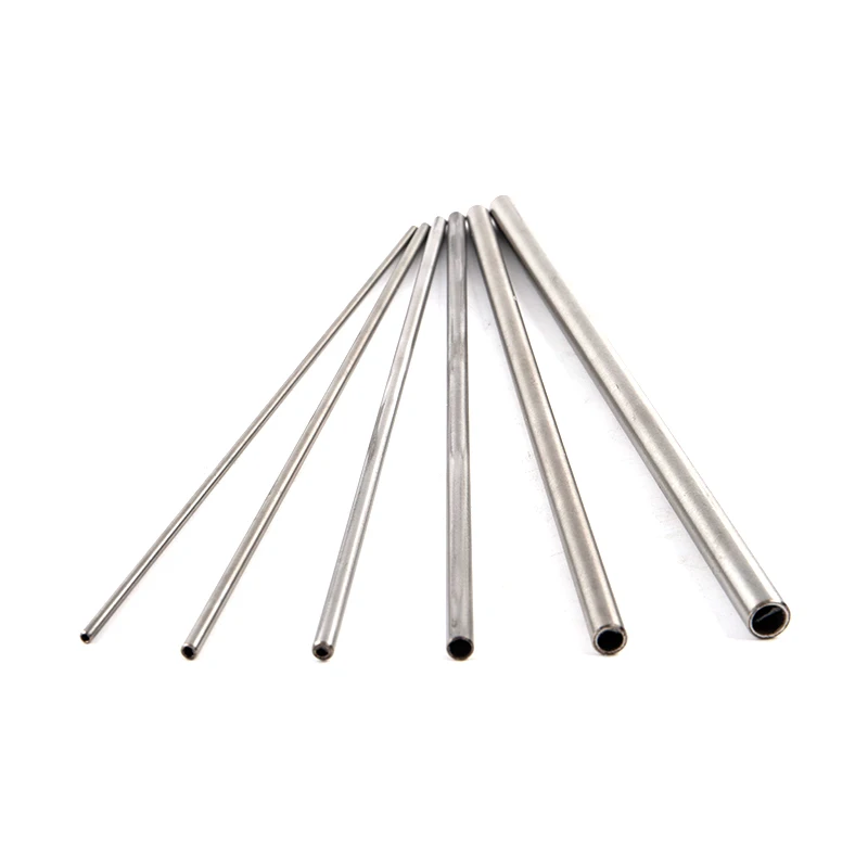 【K】1pc High Quality Silver Round 304 Stainless Steel Capillary Tube Pipe 250mm Hollow Circular Tube