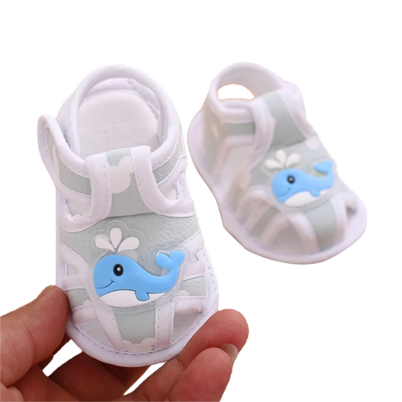 

Summer Baby Girls Boys Sandals Cartoon Bear Dolphin Flexible Non-slip Flats Toddler Shoes for Casual Daily