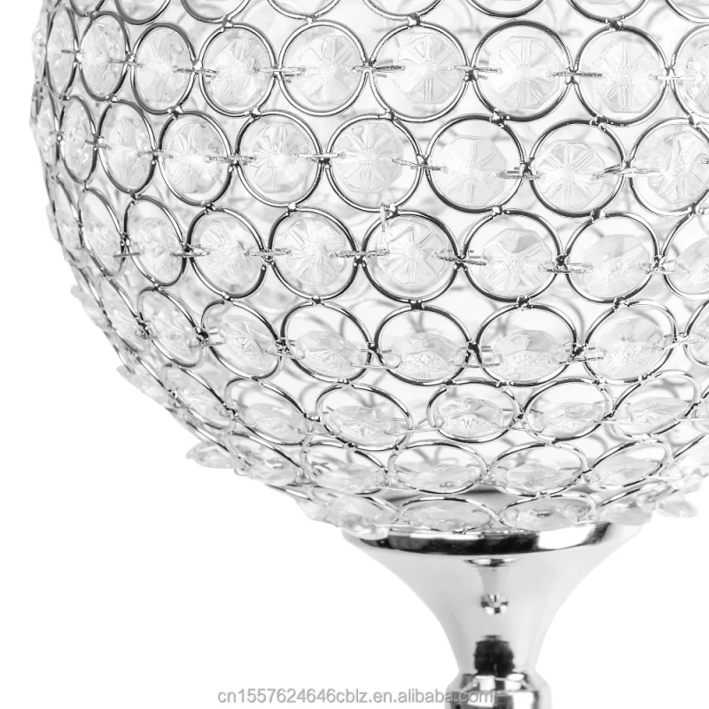 custom.ZM017 Stunning 36 Silver Glass Bowl Centerpiece on Stand - Wedding and Event Table Decor