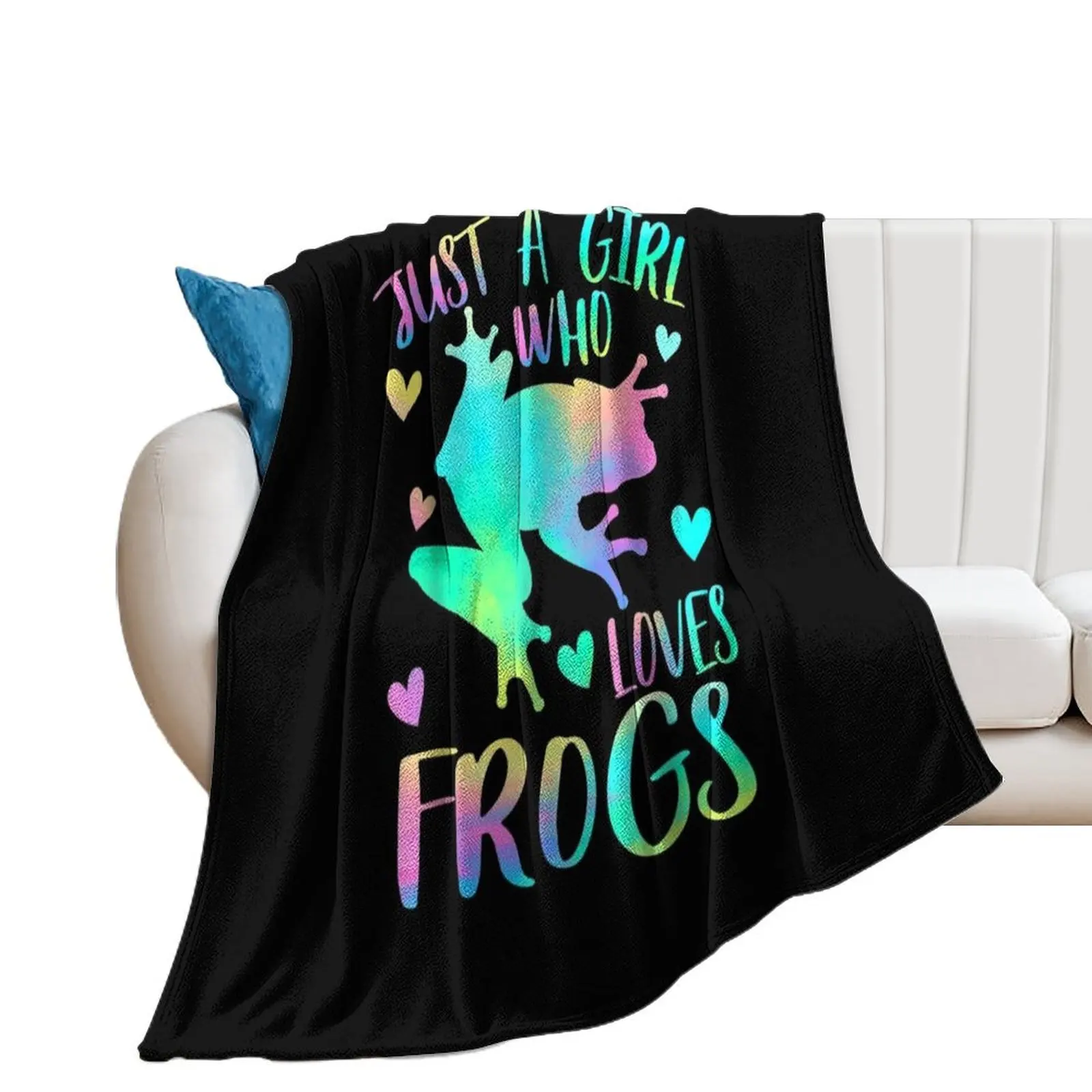 

Just a girl who loves frogs Throw Blanket Thins Flannels Soft Plaid Blankets