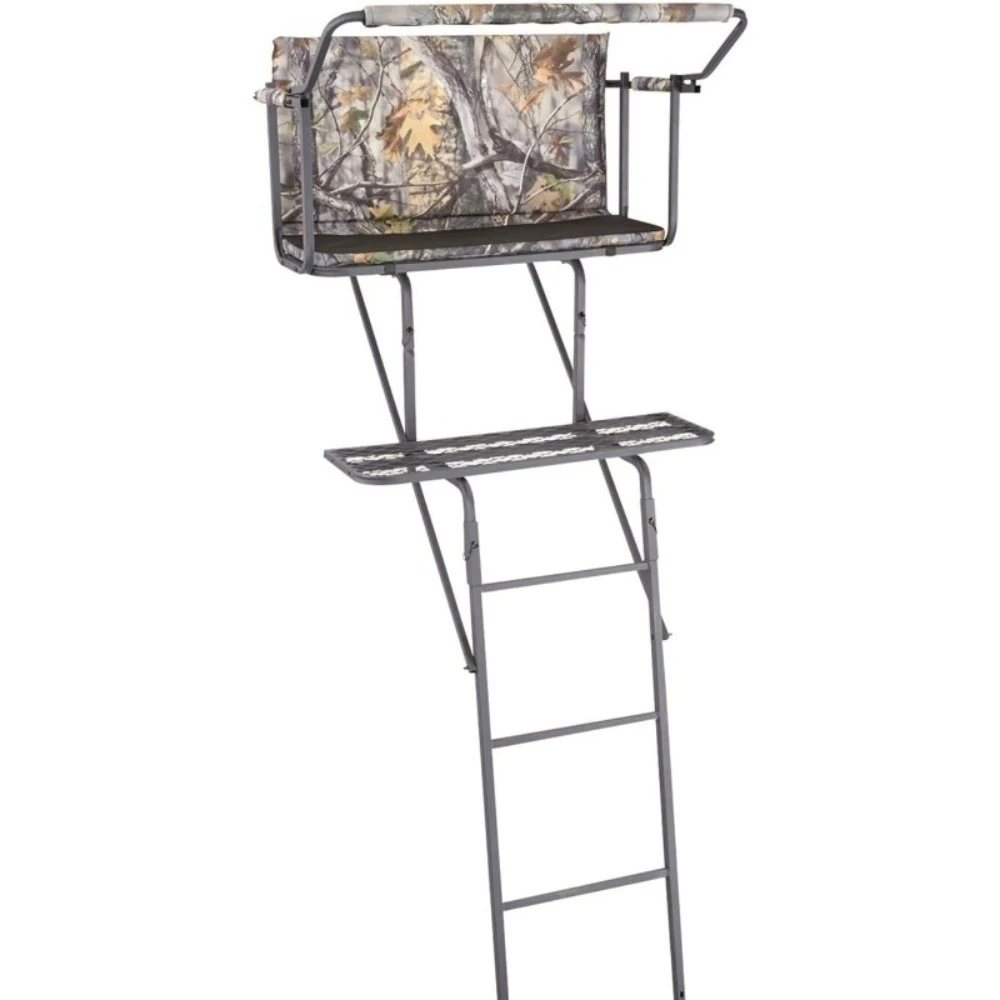 

16.5' 2-Man Ladder Tree Stand for Hunting Elevated Climbing Seat Hunting Gear Equipment Accessories Camo