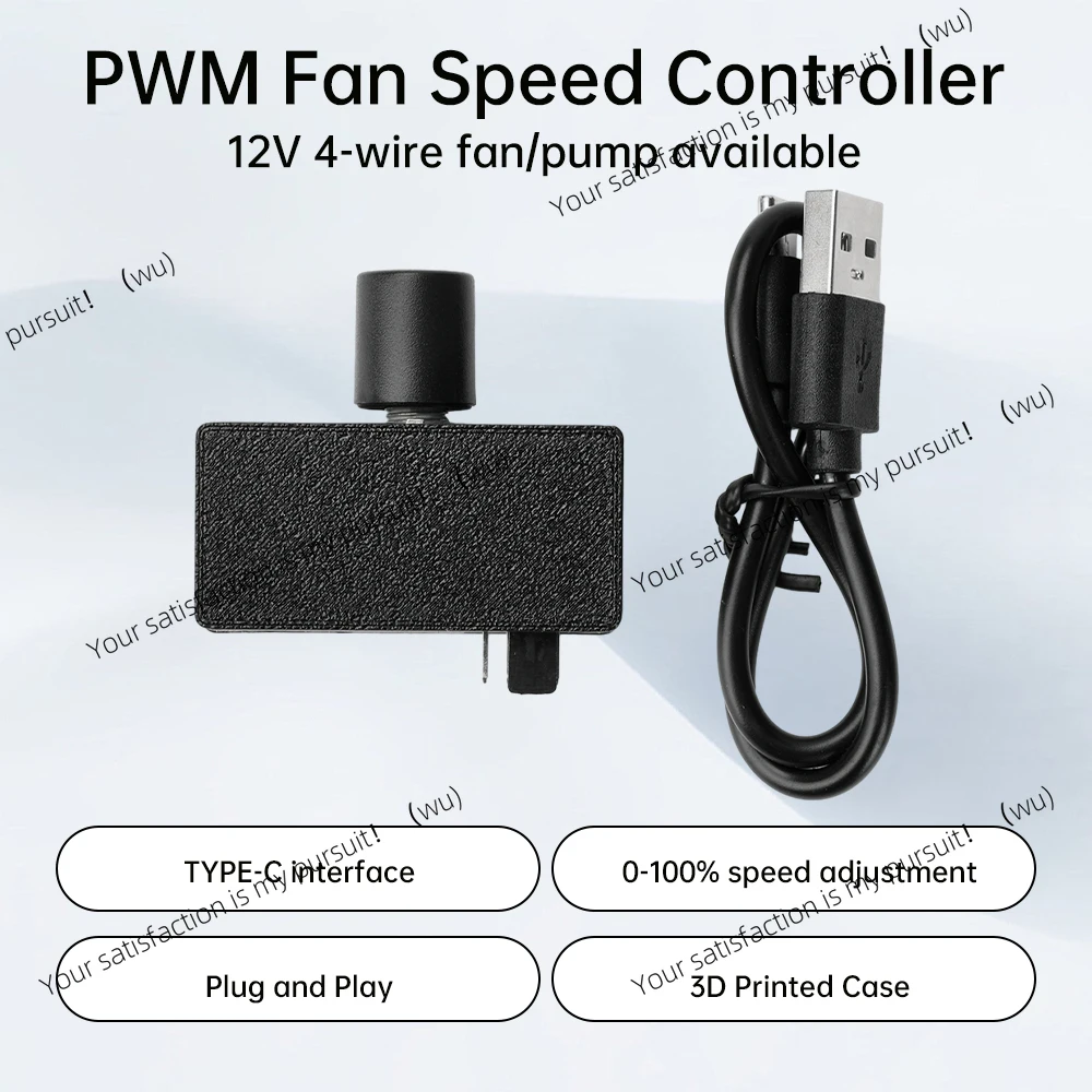 DC12V PWM Speed Controller 4-Pin Fan Speed Controller Type-C USB Power Supply DIY Water-cooling Cooling Pulse Width Modulation