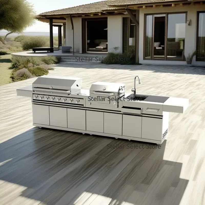 Metal Unit  Island Backyard Cabinet Sink Bbq Stainless Steel Outdoor Kitchen