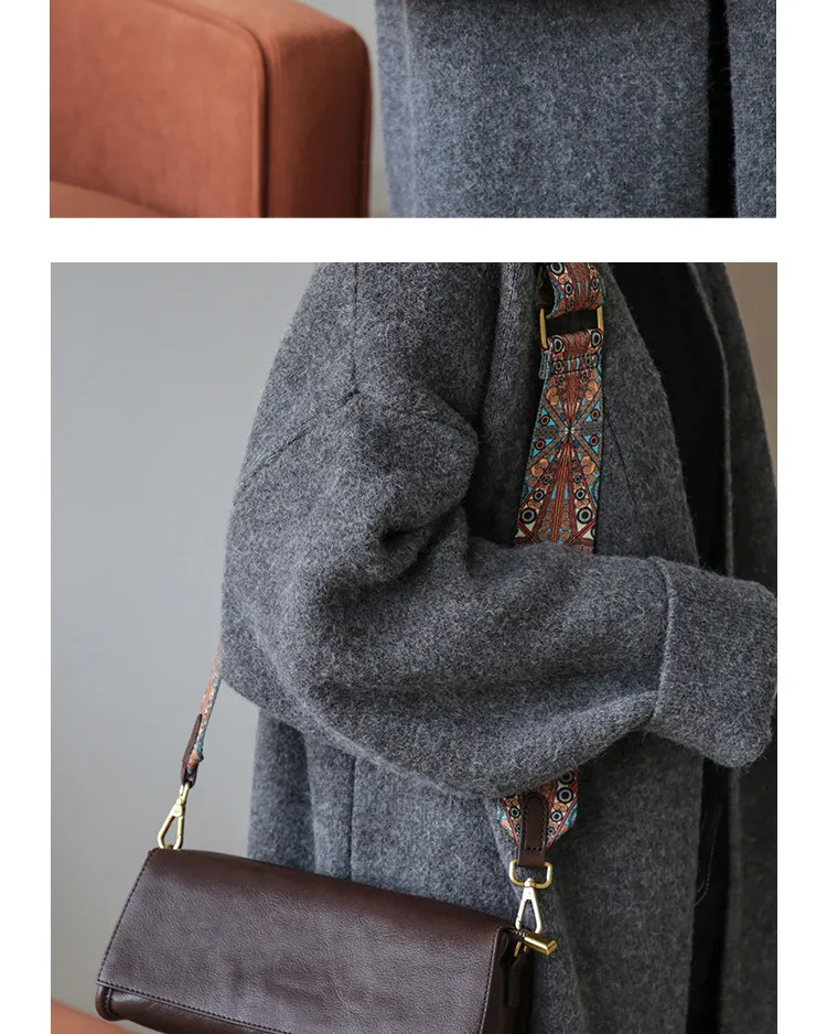 Einfache, lässige Damen-Umhängetasche aus pflanzlich gegerbtem Rindsleder, luxuriöse, weiche Echtleder-Handtasche für den Wochenend-Shopping-Besuch. – Detail 8
