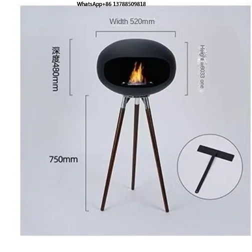 High-foot Fireplace Real Fire Outdoor Indoor Decoration High-end Atmospheric Alcohol Fireplace Baking Paint Surface Cross-border