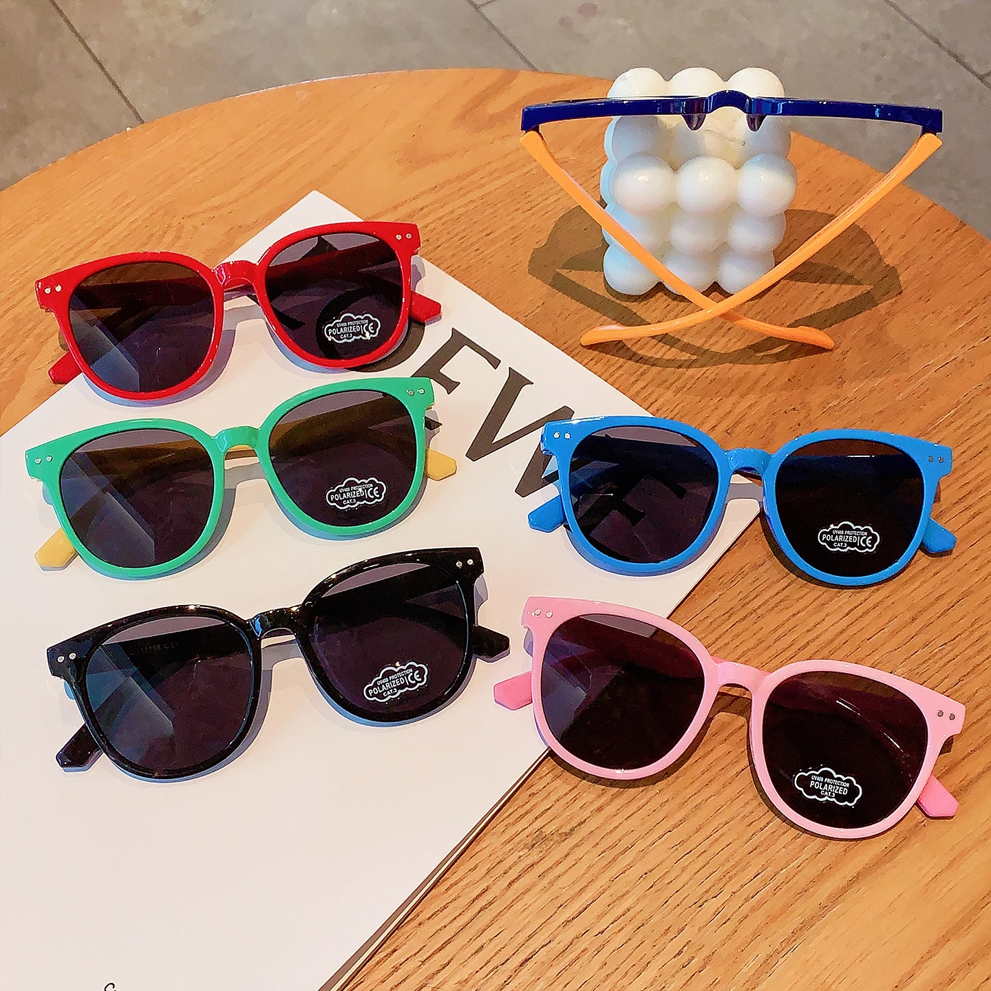 6 Farben polarisierte Kinder-Sonnenbrille mit UV-Schutz, niedlicher Silikonrahmen, koreanische Mode-Sonnenbrille für Kleinkinder, Jungen, Mädchen, Outdoor – Detail 9