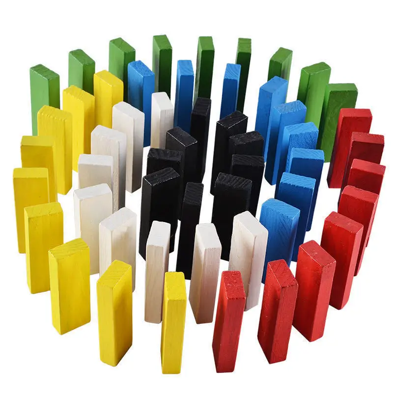 Wooden Stacking Tower Game Interactive Board Game 48PCS Small Colorful Stacking Blocks Balancing Blocks for Family Game