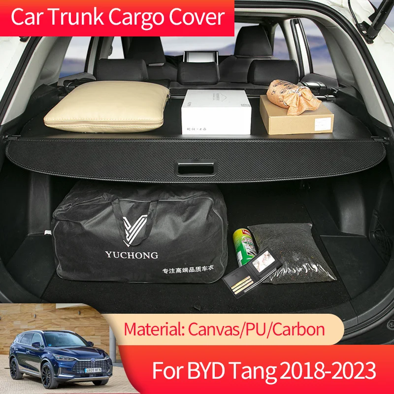 

for BYD Tang Tan II EV MK2 2018~2023 Car Trunk Cargo Cover Luggage Storage Rear Boot Tray Security Shielding Shade Accessories