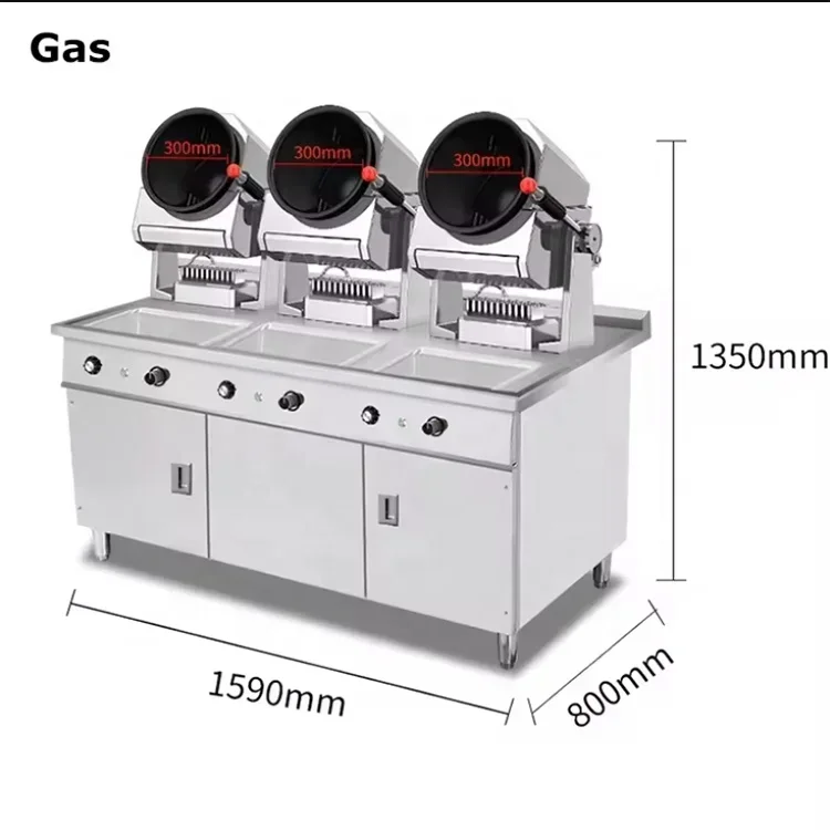 Intelligente roerbakmachine Robotfornuis Wok koekenpan Volautomatische elektrische gas slimme kookmachine