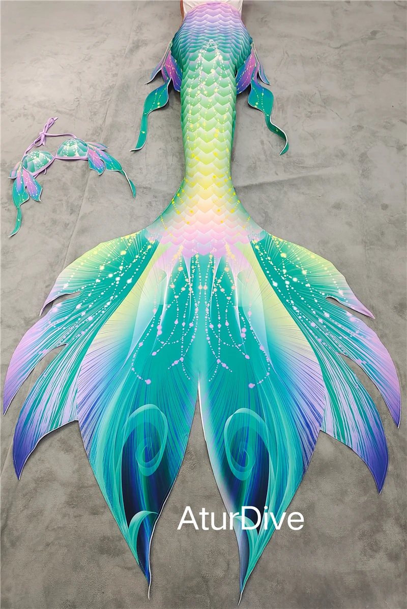 AturDive mermaid tail skin adult children parent-child large professional aquarium performance customized large size