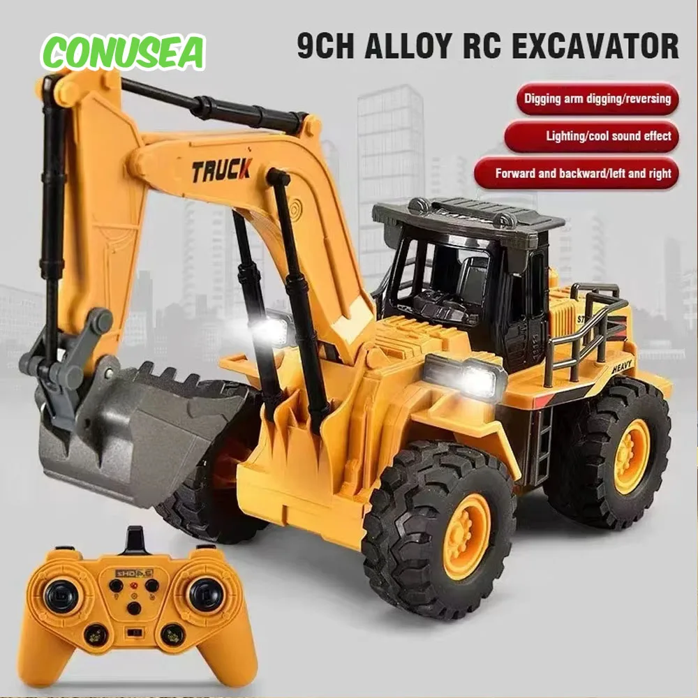 

Rc Excavator Remote Control Truck Dump Tractor Car 9Ch Alloy Engineering Vehicle Children's Toys for Boys kids Birthday Gifts