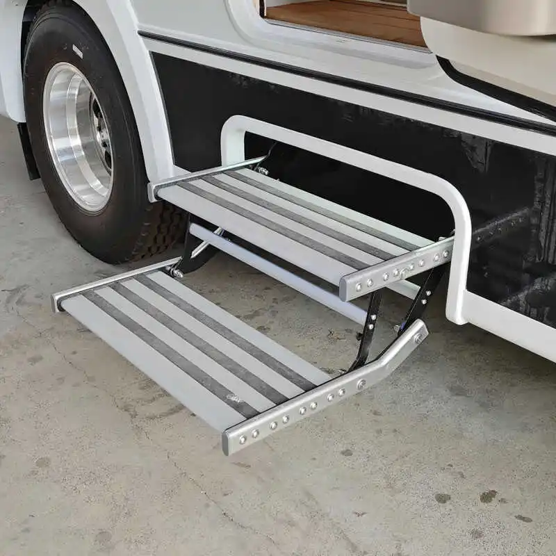 Welcome Pedal Aluminum Alloy Manual Pull Out Drop Down Folding Step Motorhome Campervan Caravan