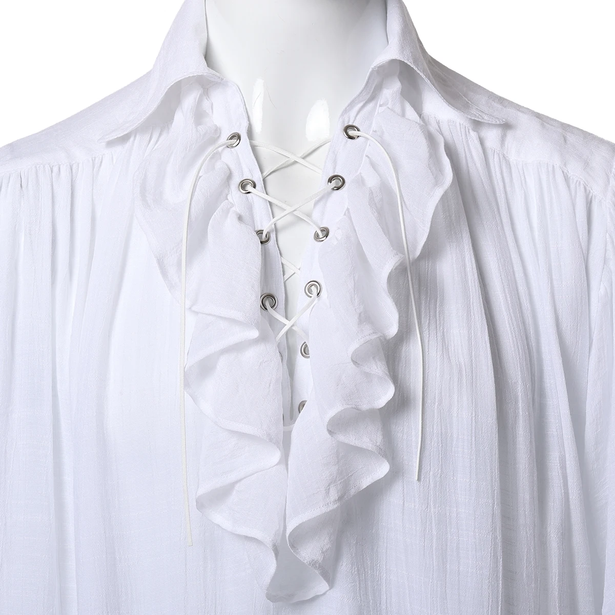 Men Pirate Shirt Theater Vampire Prince Poet Shirts Medieval Lace Up Renaissance Vintage Gothic Viking Blouse Tops