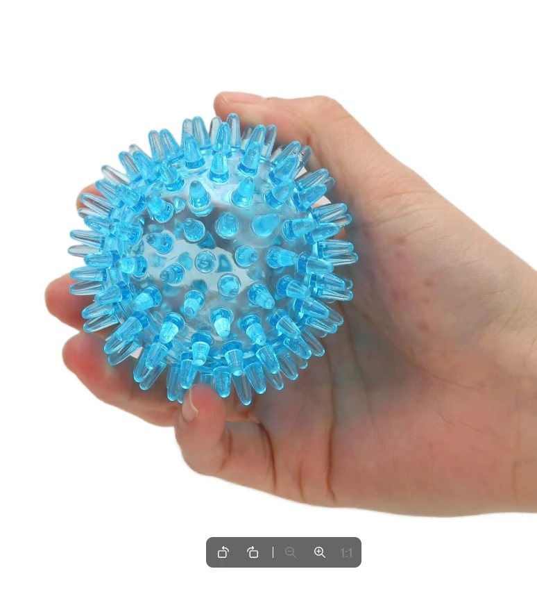 Spiky Ball Hollow Soft Transparent Strength Recovery Exercise Stress Relief Massage Ball for Hand Wrist view 5