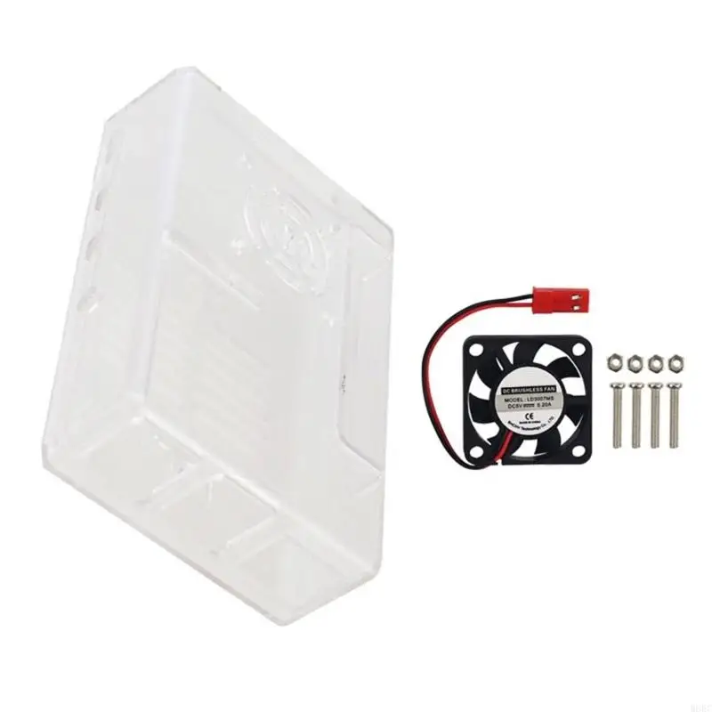 Cubierta carcasa protectora negra para RPI 4 Board Cube Box Opcional Fan W8EC