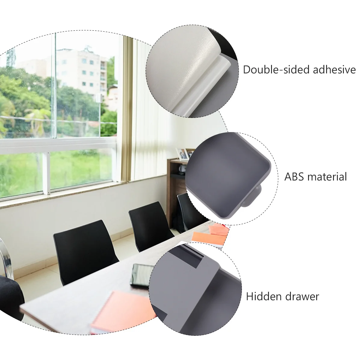 

2pcs Storage Drawer Organizer Hidden Desk Tray For Bedroom Living Room Kitchen Non-Toxic Space Saver Adhesive Back