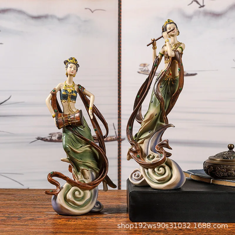 YFY  dunhuang feitian ornament - classic fairy chinese style living room bookshelf  decoration high-end handicraft