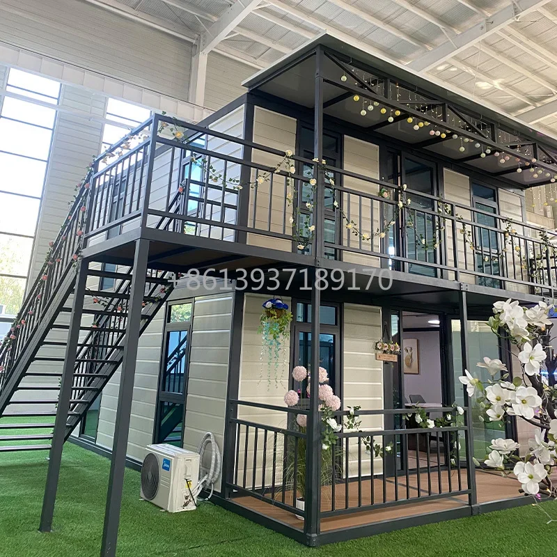 20ft 40ft Extendable Foldable Prefab Container House Steel Modular Living and Office Cabin for Outdoor Use 2 Floors Tiny Home