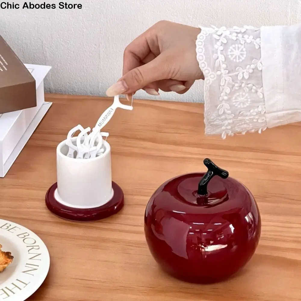 

Керамическая коробка для зубочисток на фруктовую тематику, пыленепроницаемая коробка для хранения зубной нити в форме фруктов, декоративный держатель для зубного моста