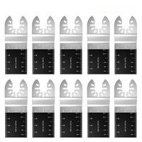 10Pcs Oscillating Saw Blades Set Bi-metal Multi Tool Blades Sharp Wear Resistant Oscillating Tool Fast Cutting Saw Blades