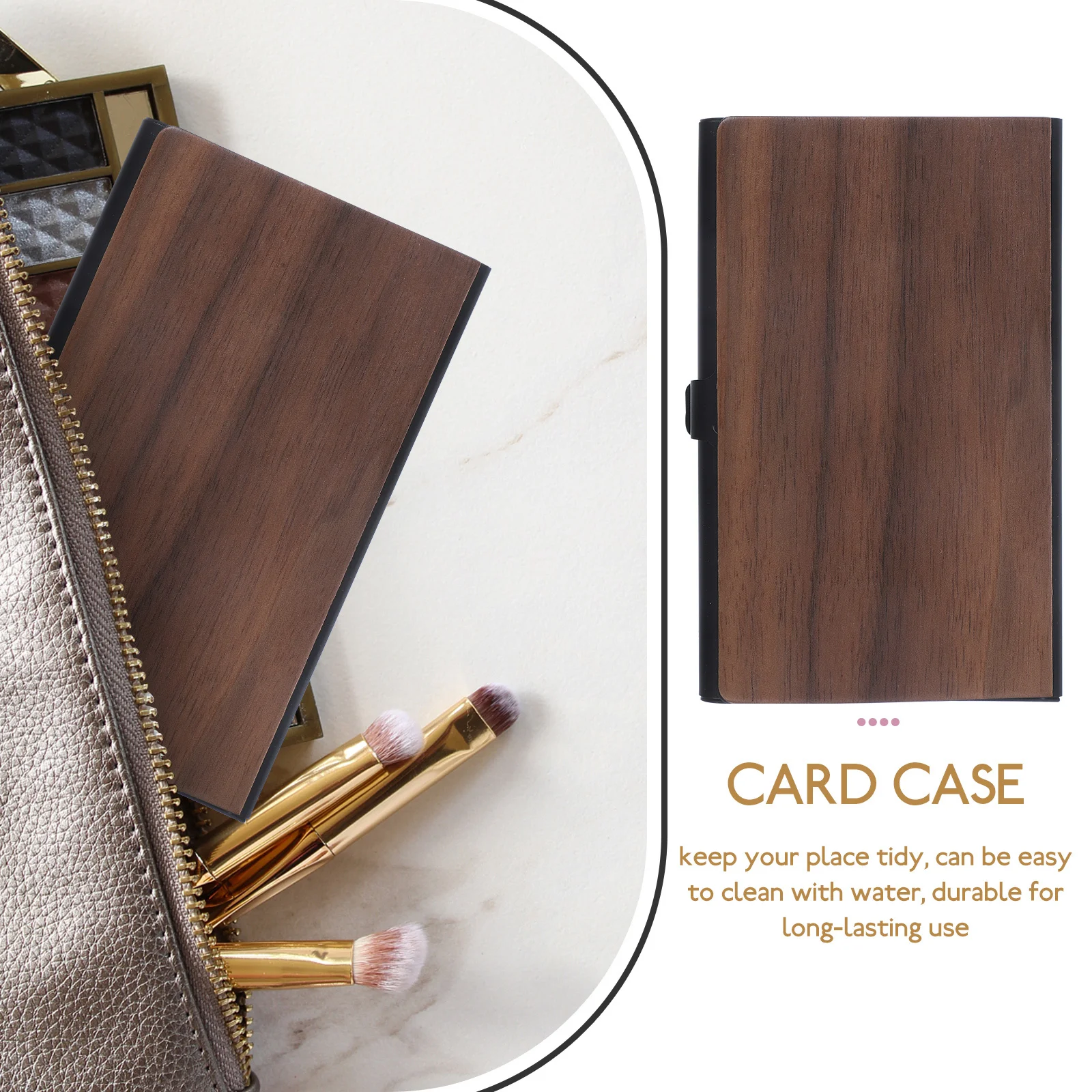 

Business Card Box Compact Multi-Function Card Holder Large Capacity for Office Visiting Cards Holder Name Cards Box