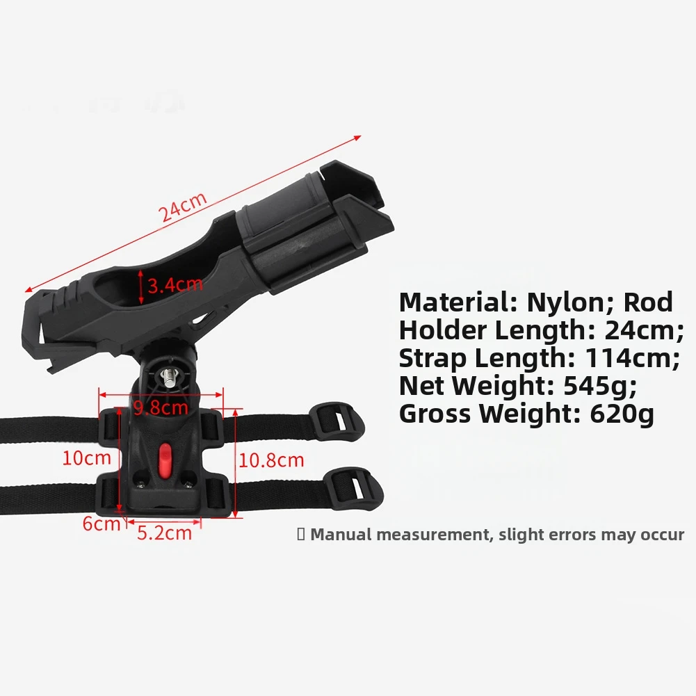 

For Boat & -Kayak Anglers Tie-on Fishing Rod Socket 360° Turret Fishing Rod Holder ABS+Nylon 360° Rotation 10° Fine Adjustments