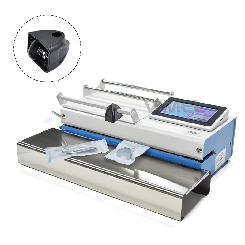 Fully Automatic Dental Sealer 7-inch Touch Screen Sterilization Bag Sealing Machine with Printer Cutter 500W Dental Bag Sealer